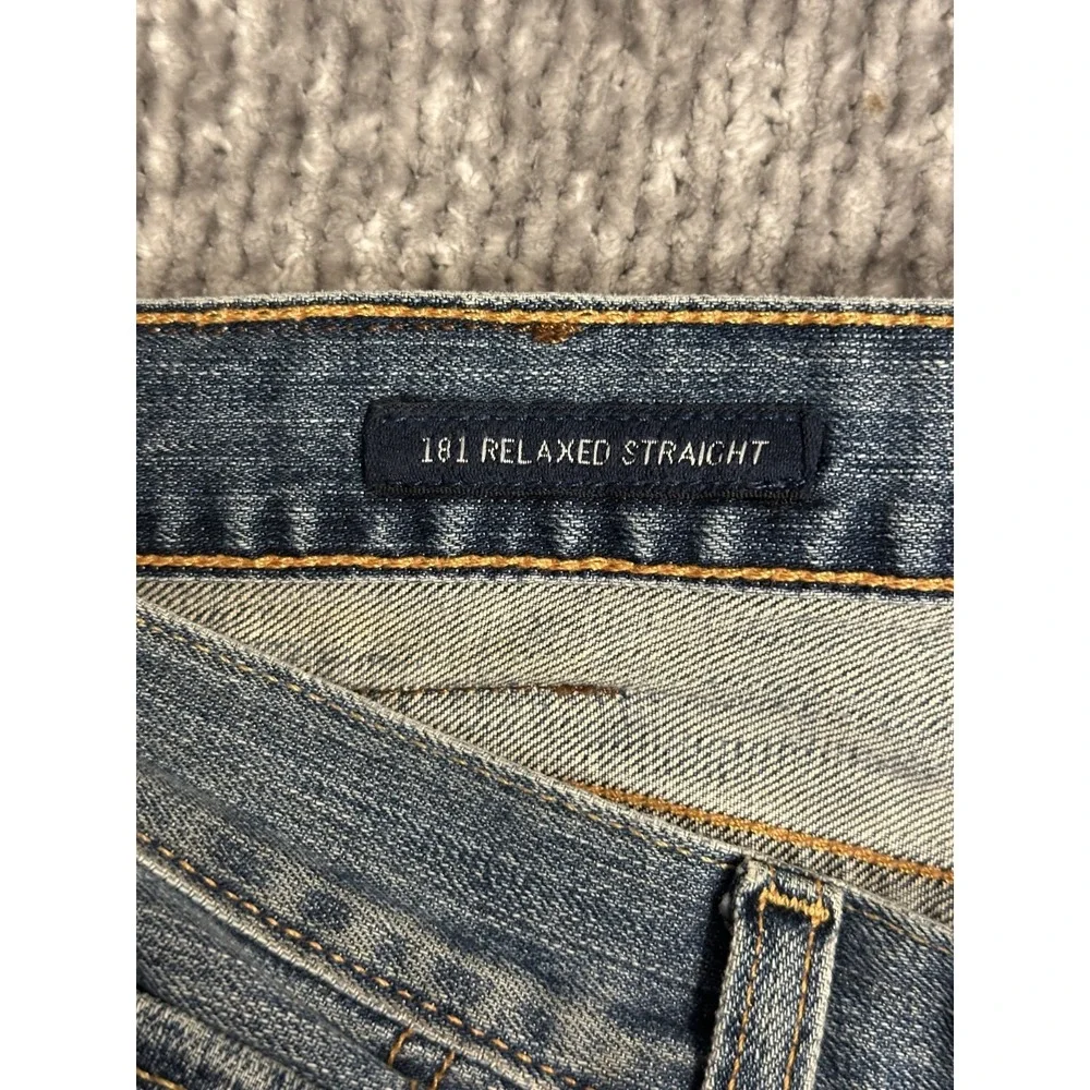 Lucky Brand 181 Relaxed Straight Jeans Men's 34x30 Blue Denim Pants Cotton